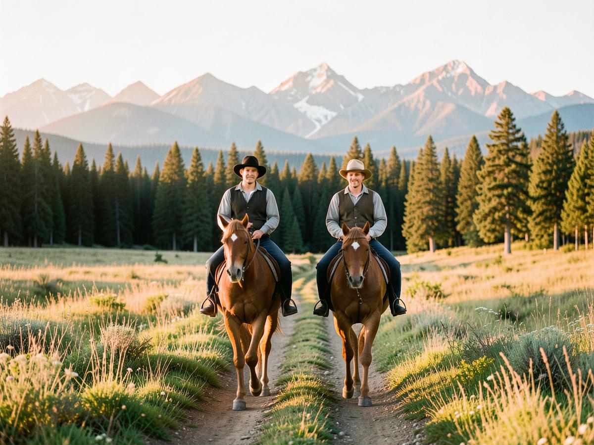 Guided horseback ride through a Bragg Creek ranch meadow